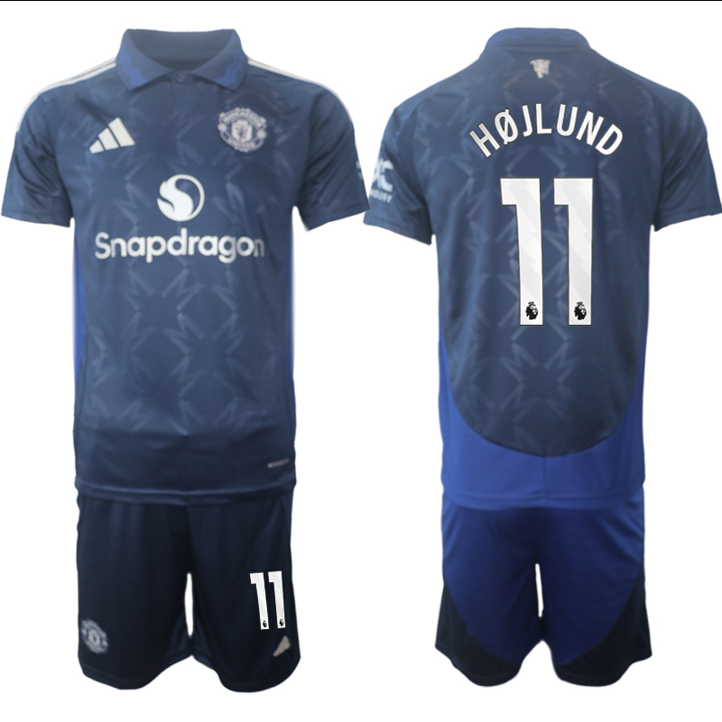 Men 2024-2025 Club Manchester United away blue #11 Soccer Jersey